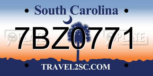7BZ0771 South Carolina License Plate