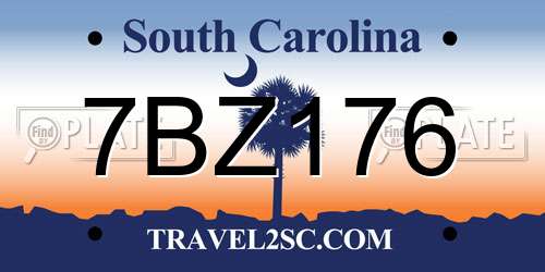 7BZ176 South Carolina License Plate