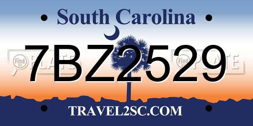 7BZ2529 South Carolina License Plate