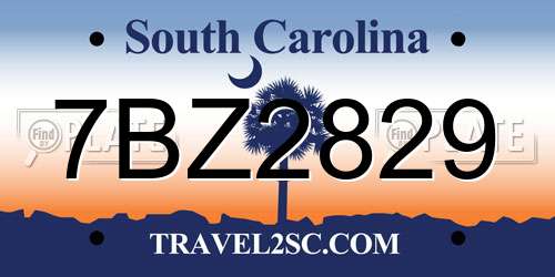 7BZ2829 South Carolina License Plate