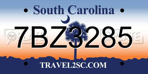 7BZ3285 South Carolina License Plate