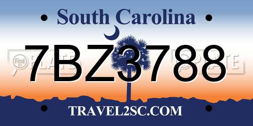 7BZ3788 South Carolina License Plate