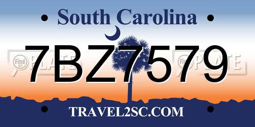 7BZ7579 South Carolina License Plate