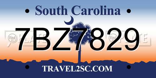 7BZ7829 South Carolina License Plate