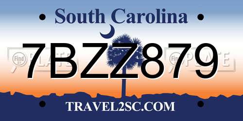 7BZZ879 South Carolina License Plate