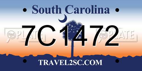 7C1472 South Carolina License Plate