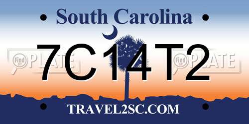 7C14T2 South Carolina License Plate