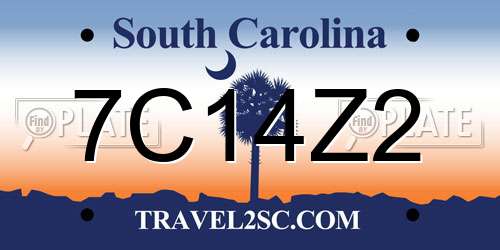 7C14Z2 South Carolina License Plate