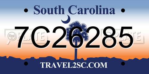 7C26285 South Carolina License Plate