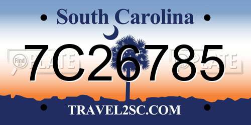 7C26785 South Carolina License Plate