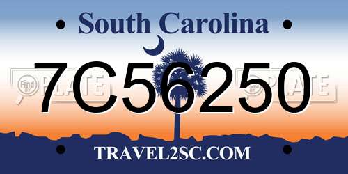 7C56250 South Carolina License Plate