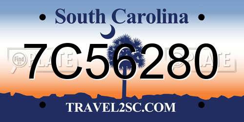 7C56280 South Carolina License Plate