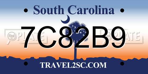 7C82B9 South Carolina License Plate
