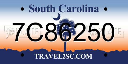 7C86250 South Carolina License Plate