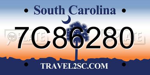 7C86280 South Carolina License Plate