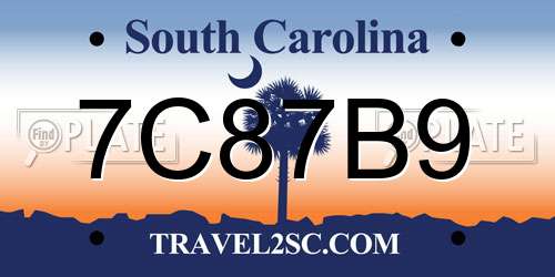 7C87B9 South Carolina License Plate