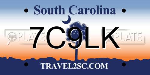 7C9LK South Carolina License Plate