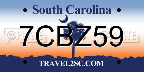 7CBZ59 South Carolina License Plate