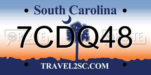 7CDQ48 South Carolina License Plate