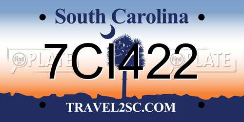 7CI422 South Carolina License Plate