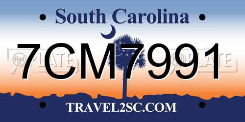 7CM7991 South Carolina License Plate