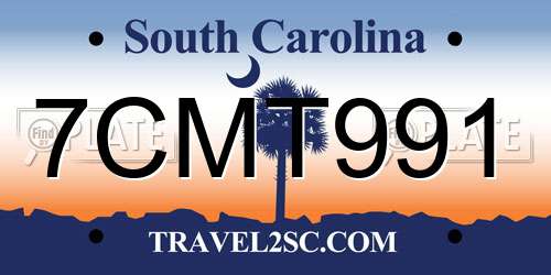 7CMT991 South Carolina License Plate