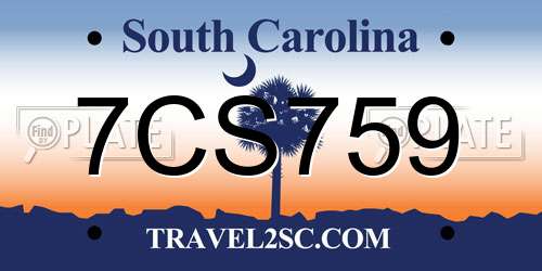 7CS759 South Carolina License Plate