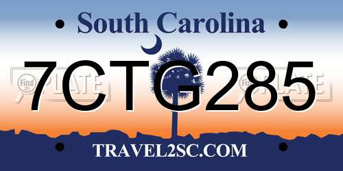 7CTG285 South Carolina License Plate