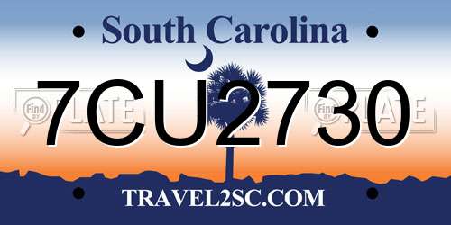 7CU2730 South Carolina License Plate