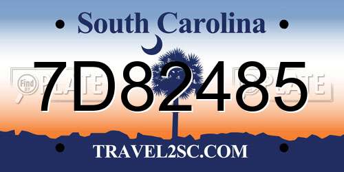 7D82485 South Carolina License Plate