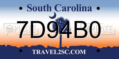 7D94B0 South Carolina License Plate