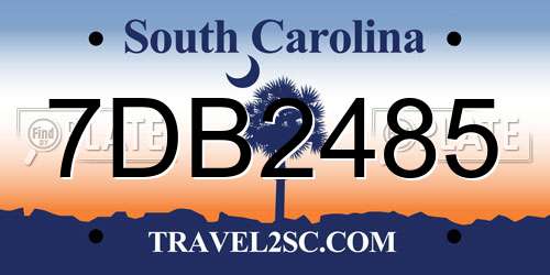 7DB2485 South Carolina License Plate