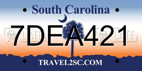 7DEA421 South Carolina License Plate