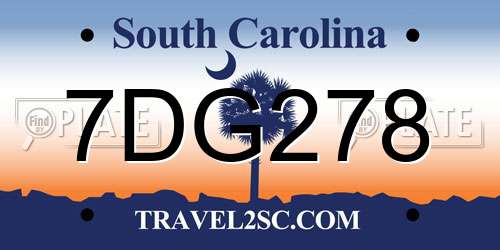 7DG278 South Carolina License Plate