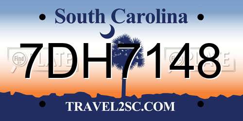7DH7148 South Carolina License Plate
