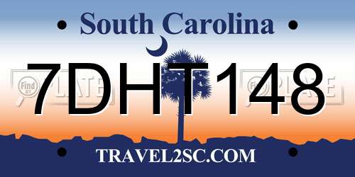 7DHT148 South Carolina License Plate