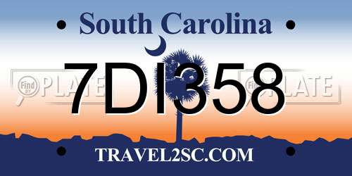 7DI358 South Carolina License Plate