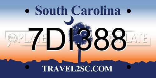 7DI388 South Carolina License Plate