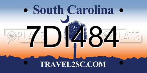 7DI484 South Carolina License Plate