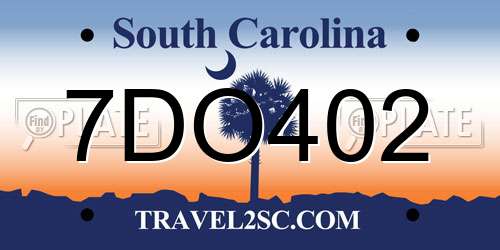 7DO402 South Carolina License Plate