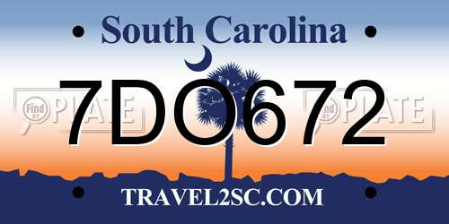 7DO672 South Carolina License Plate