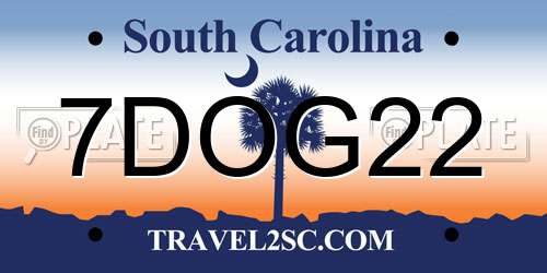 7DOG22 South Carolina License Plate