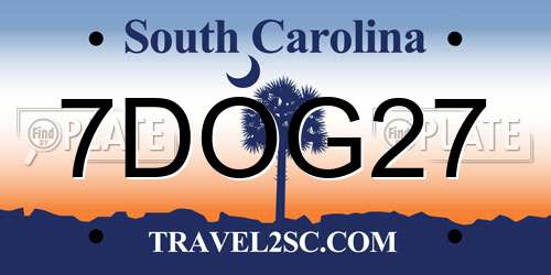 7DOG27 South Carolina License Plate