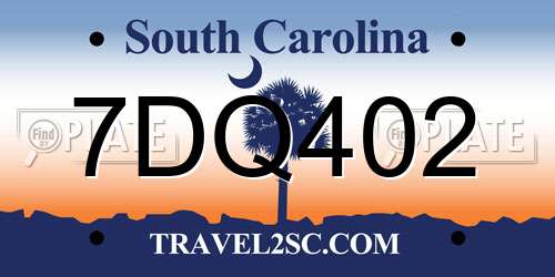 7DQ402 South Carolina License Plate