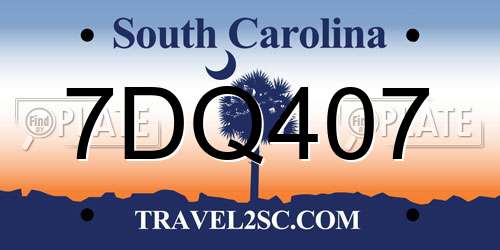 7DQ407 South Carolina License Plate