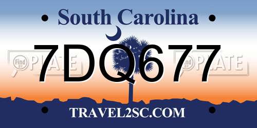 7DQ677 South Carolina License Plate