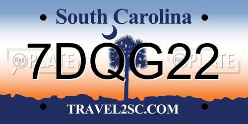7DQG22 South Carolina License Plate