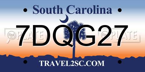 7DQG27 South Carolina License Plate