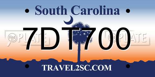 7DT700 South Carolina License Plate