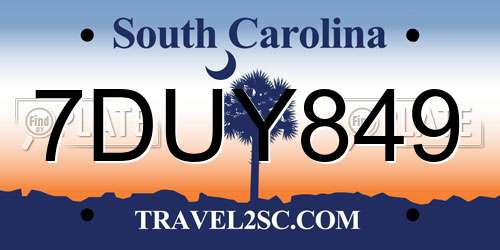 7DUY849 South Carolina License Plate